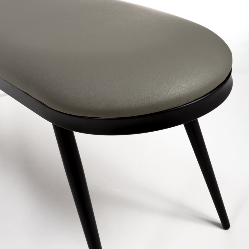 Destry Faux Leather Upholstered Bench, Grey