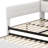 Daybed with Storage Footstool & Shelves, Upholstered Frame with Trundle, USB & LED Light-271107355