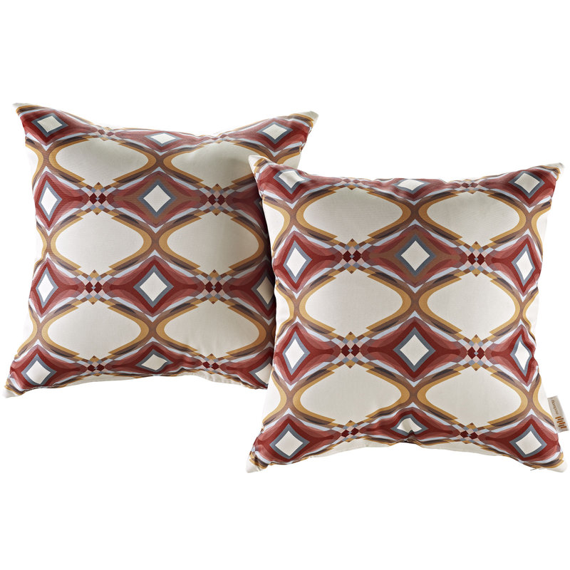 Modway Repeat Pattern Outdoor Indoor Square Pillow Set