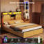 Base de lit double avec tête de lit et tiroirs Farmhouse-1093240127