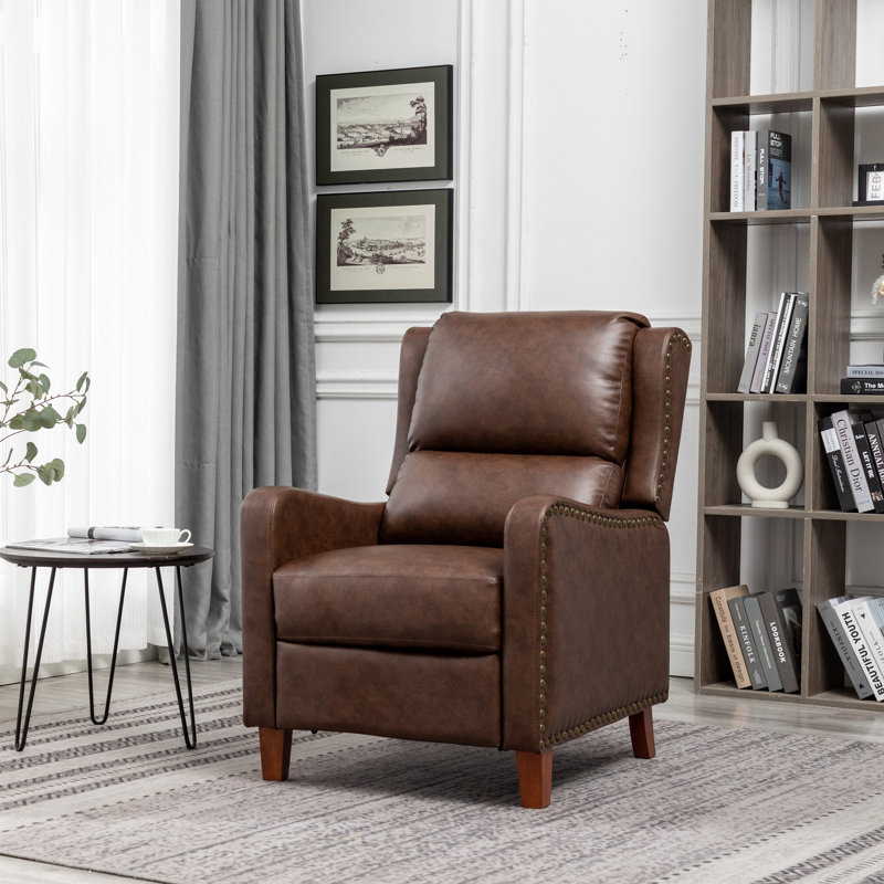 Ipina Leather Match Manual Recliner, Brown