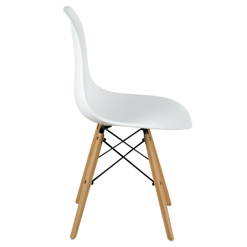 Chaise d'appoint à dossier solide en blanc