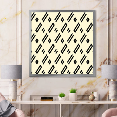 «Beige Black Diagonal Geometrics», impression sur toile