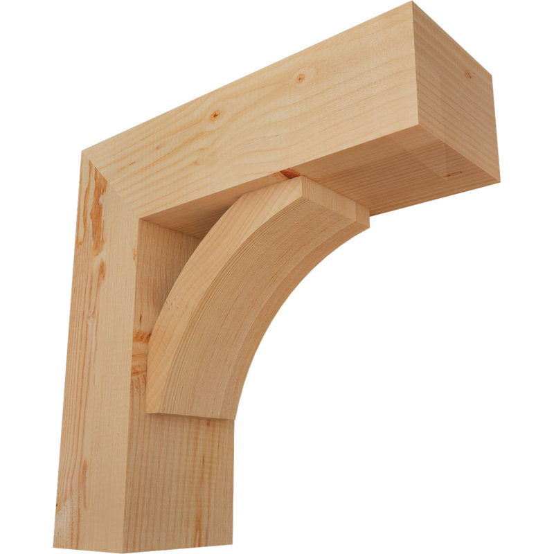 Thorton Block Bracket with Offset Brace, 22 x 22, 7 1/2"W Douglas Fir (Smooth)