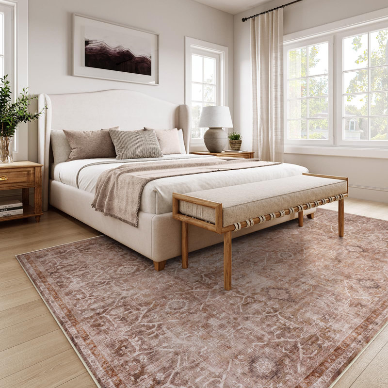 Tapis lavable rétro Tribal Cashmere, Rectangle 6 pi x 9 pi