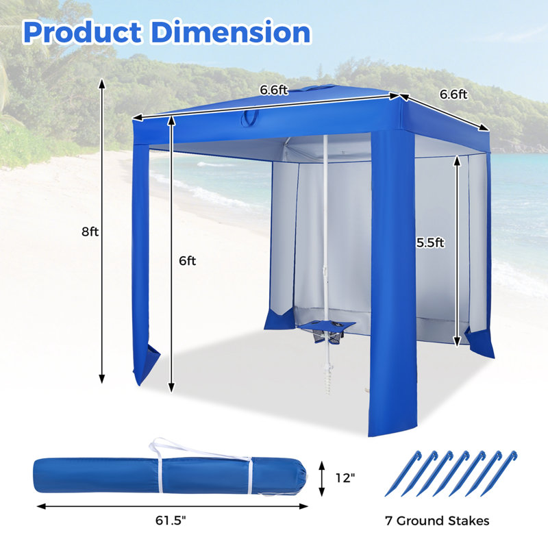 Tente de plage pour 4 personnes avec table pliante