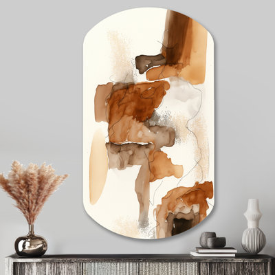 Chrishawna - Art mural asymétrique abstrait en forme de cylindre à encre liquide