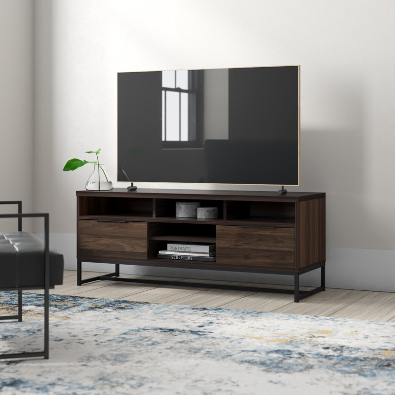 Holli Unfinished TV Stand for TVs up to 43", Dark Walnut