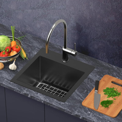 ForKitchen 15'' L Single Bowl Stainless Steel Kitchen Sink