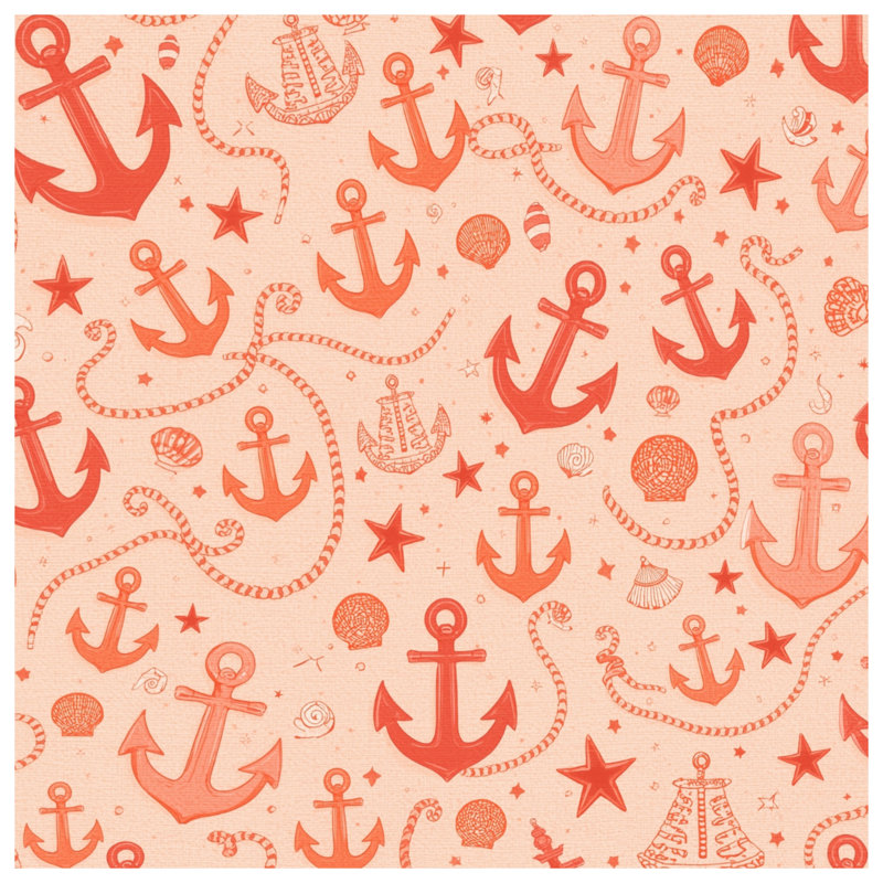 Anchor Rope Seashell Background Blankets, 60in W x 80in H