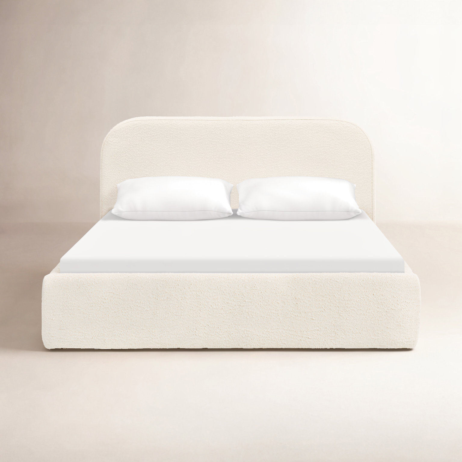 Nara Open-Frame Bed, Full, Performance Ivory Boucle