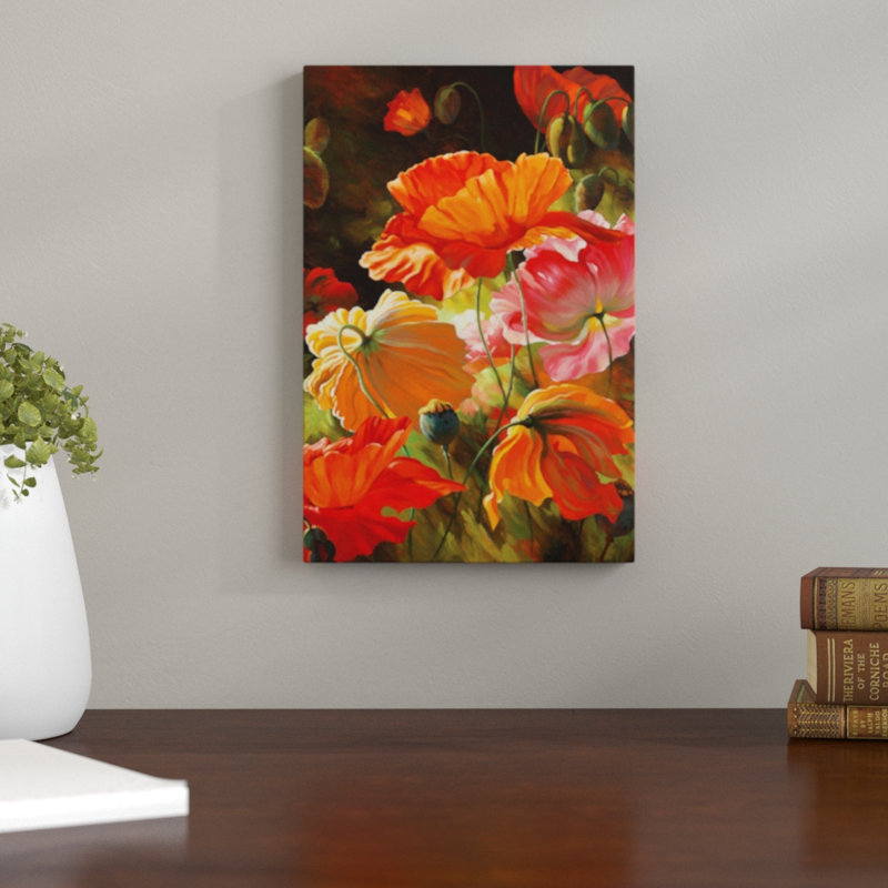« printemps fleurs »-impression sur toile tendue, H 8 po x l 12 po x P 0,75 po