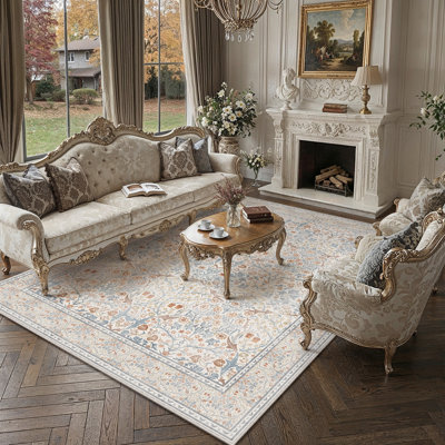 Tapis à motif floral rétro Ellis