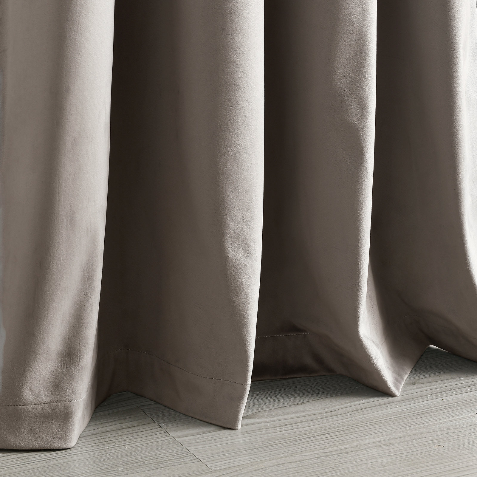 Prima Velvet Solid Blackout Curtain Panel, Gray