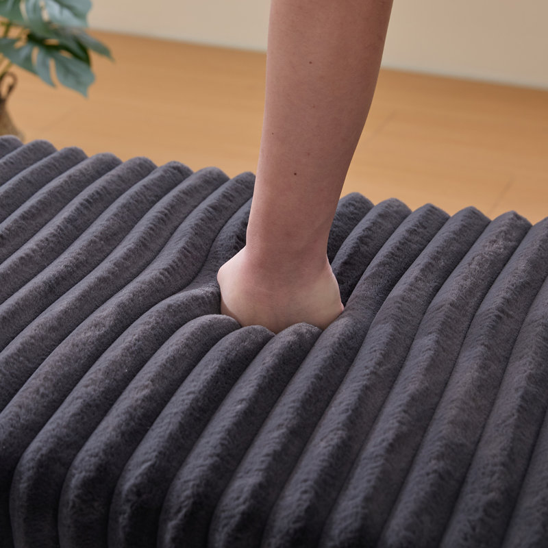 Repose-pieds polyvalent rembourré en fausse fourrure avec rangement et pieds en métal robustes pour le salon et l'entrée