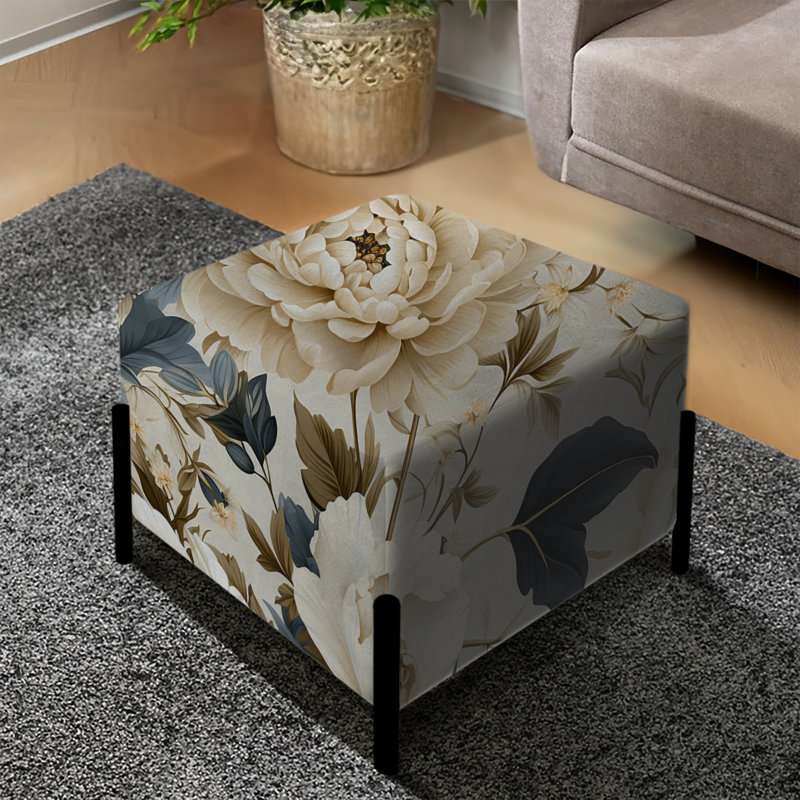 Vintage Flora I - repose-pieds carré Plants