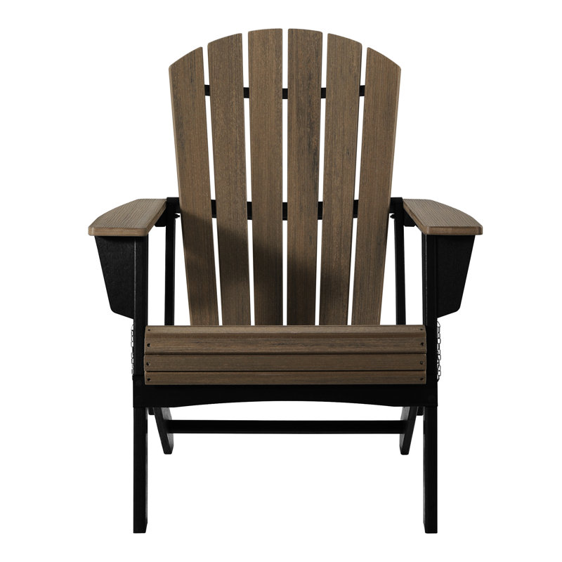 Chaise Adirondack pliante, noire, Gris / Noir