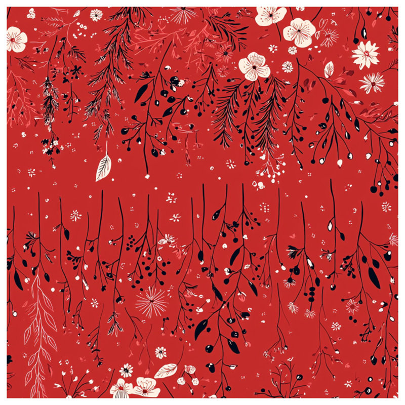 Jeté Floral, L 60 po x l 50 po, Red Floral