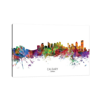 «Calgary Canada Skyline» par Michael Tompsett, impression sur toile tendue