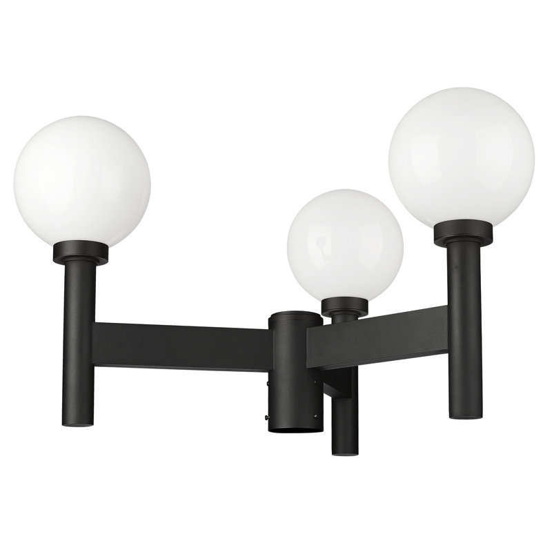 Tête de lanterne noire 3 lumières Milliken, Givré, H 18 po x l 30 po x P 30 po