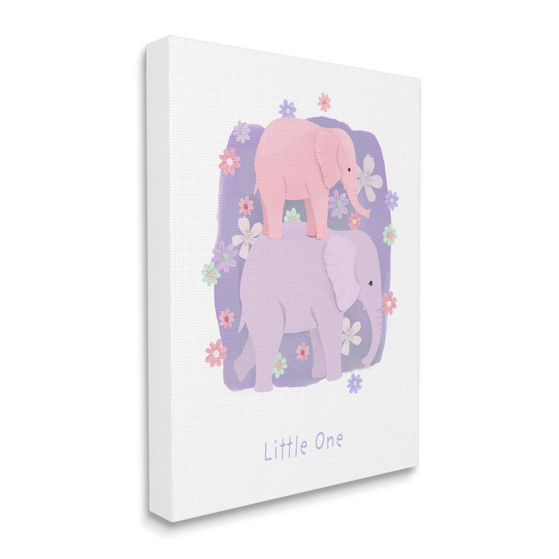 Indigo Safari Little One Baby Elephant Canvas Wall Art Design By Diane Neukirch, L 36 po x H 48 po