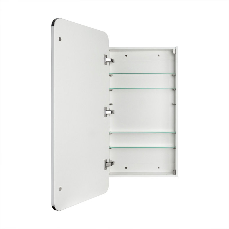 Garnes Recessed or Surface Mount Framed Medicine Cabinet with Adjustable Shelves, Polished Nickel, 40" H x 20" W x 4.84" D