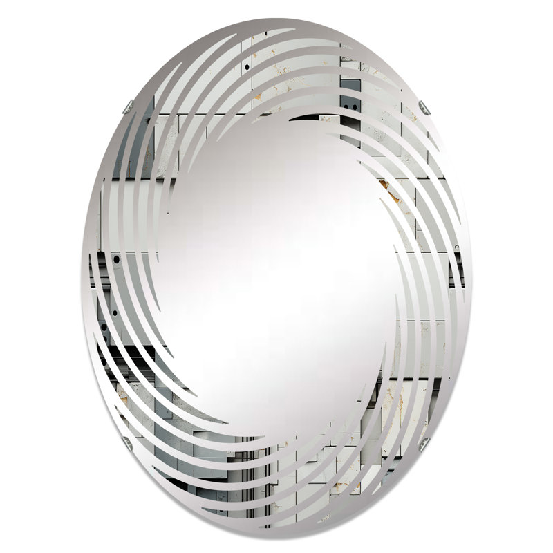 Industrial Harmony I - Miroir mural spirale ovale, L 20 po x H 30 po