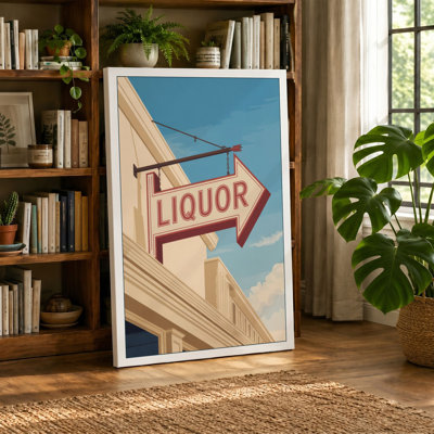 Liquor Sign Vintage 1 Piece Wrapped Canvas Wall Art