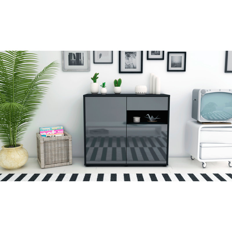 Rayburn 92 cm W Sideboard, Anthracite/High-gloss grey
