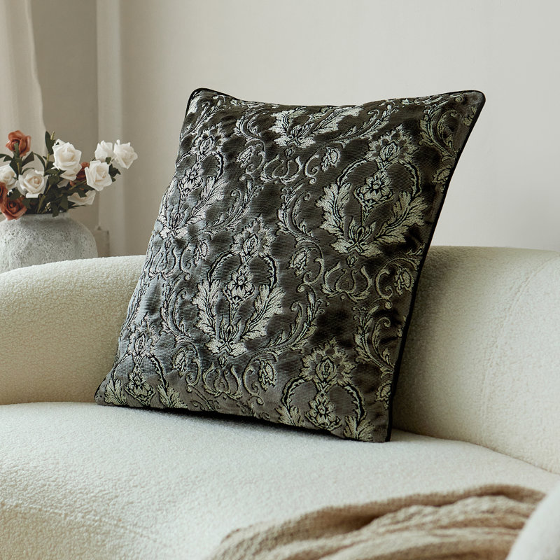 Housse de coussin réversible en velours abstrait, Abstrait gris