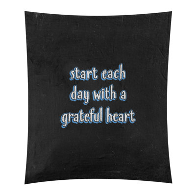 Tapisserie tableau noir en polyester de citation gratitude