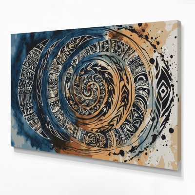 Art hawaïen, symboles anciens sur toile grise