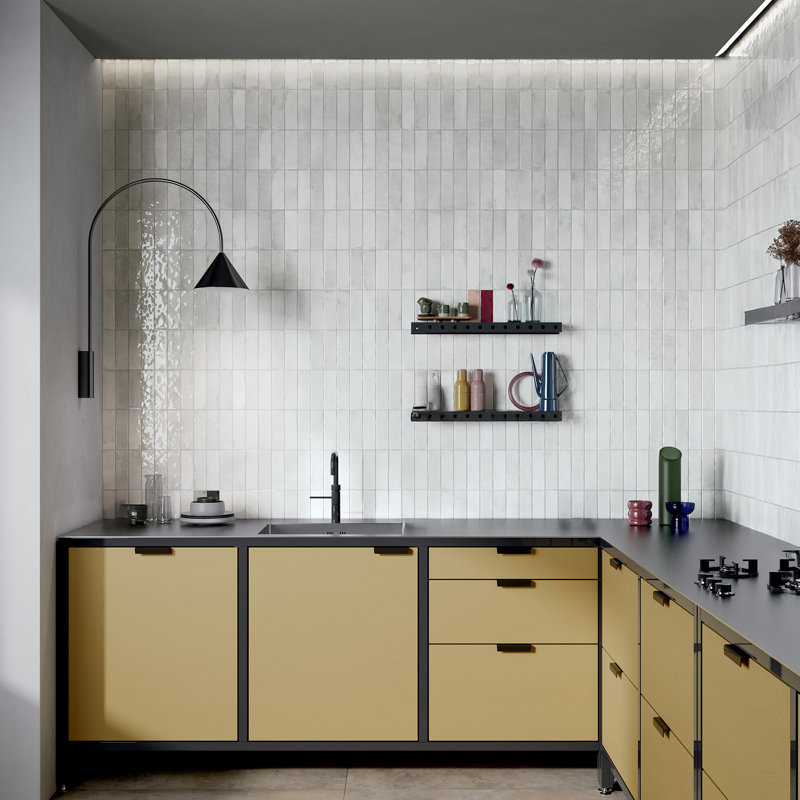 Small 2.5" x 8" Zellige Italian Subway Wall Tile, White