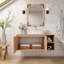 Lavabo de salle de bain rectangulaire en marbre 19 po à garniture dorée, vasque en céramique sans robinet, sans armoire, blanc
