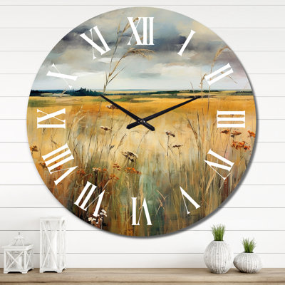 Calming Meadow III Metal Wall Clock