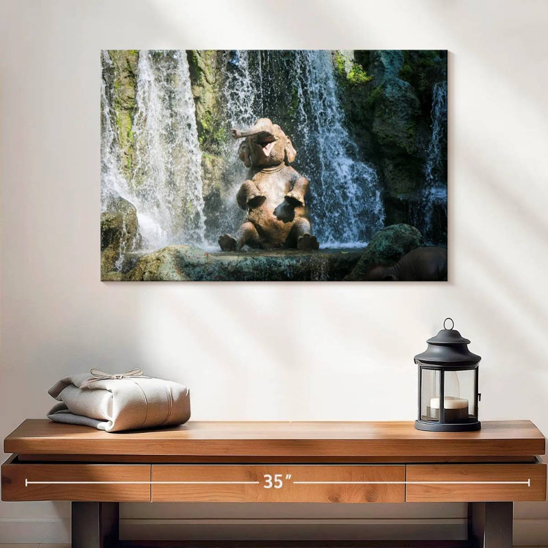 Elephant Bath Time, 16" H x 24" W