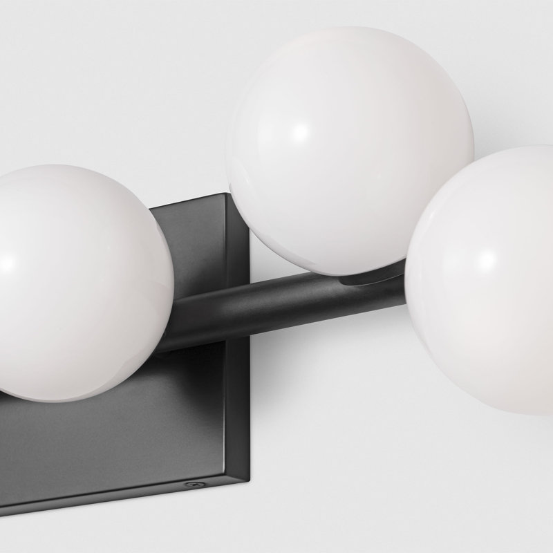 Sean Lavin Altair Bathroom Bedroom Wall Fixture With Milk Shade, Aged Iron, 5 Lights, 6.75" H x 24" W x 5" D