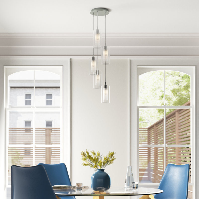 Araceli 5-Light Cluster Chandelier, Clear Glass