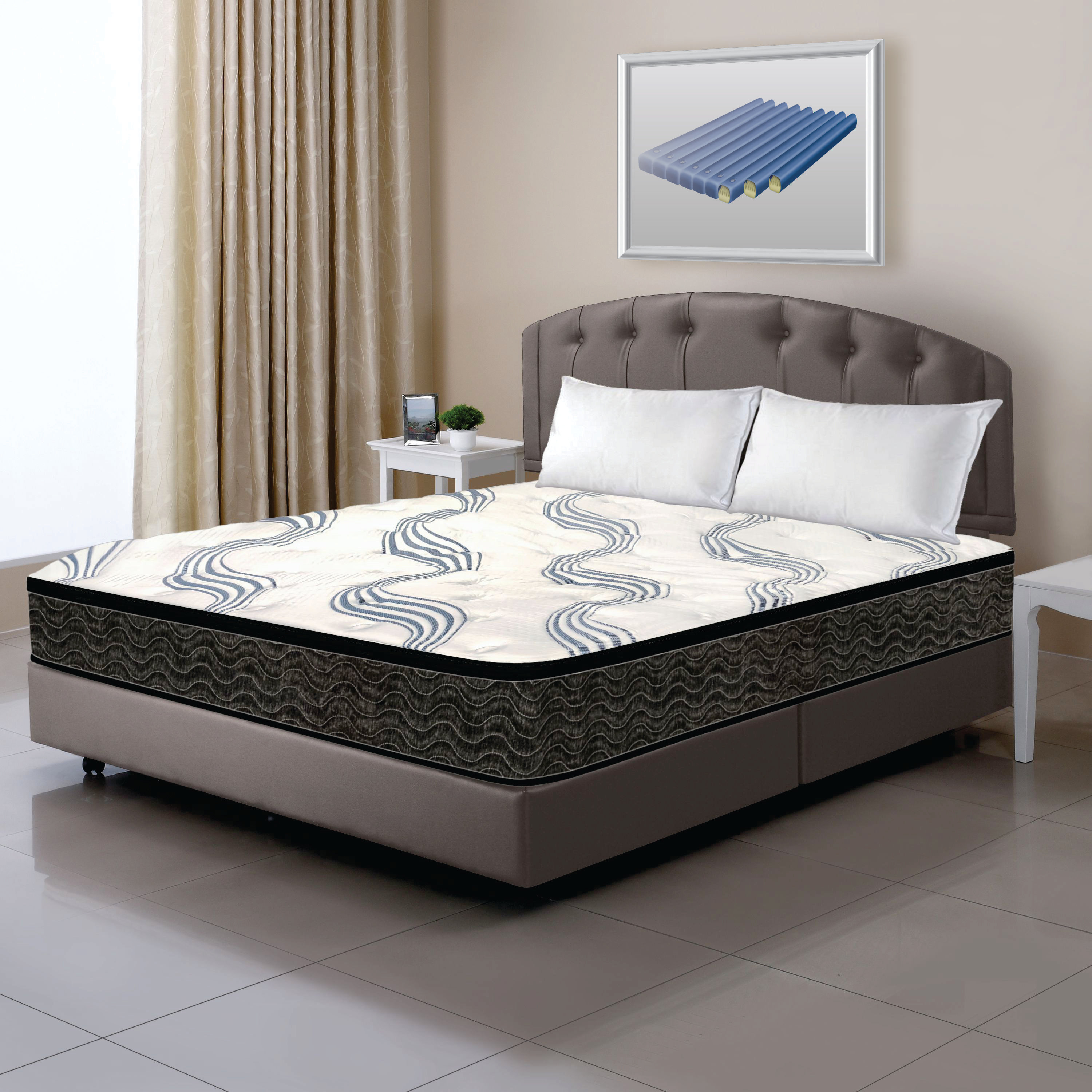 White Noise 9'' Waveless Shallow Fill SoftSide Waterbed Mattress