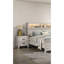 Bedside Table White Wash Finish Striking Elegant 1Pc Nightstand Contemporary Style Black Bar Pull 2-Drawers