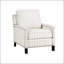 Fauteuil inclinable de salon traditionnel avec tissu texturé, garniture cloutée et structure en bois massif pour un confort élégant-1693930075