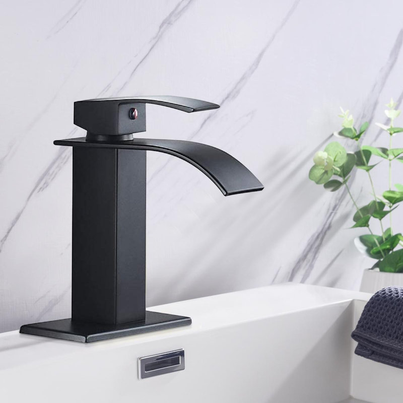 Robinet de salle de bain à un trou, Noir mat