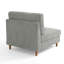 Chaise rembourrée en velours côtelé gris clair avec dossier coussiné, module pour canapé modulaire-784324047