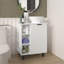 Meuble-lavabo blanc à une porte avec 8 tablettes de rangement, illumine la salle de bain, une stabilité accrue pour les jambes, une porte simple avec des tablettes, n'importe quel espace, structure-121114078
