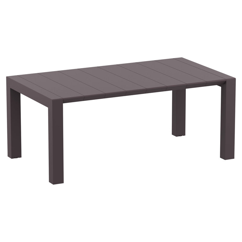 Table de salle à manger extensible en plastique Farrah, Brun rotin, L 39 po x L 70 po x H 29,5 po