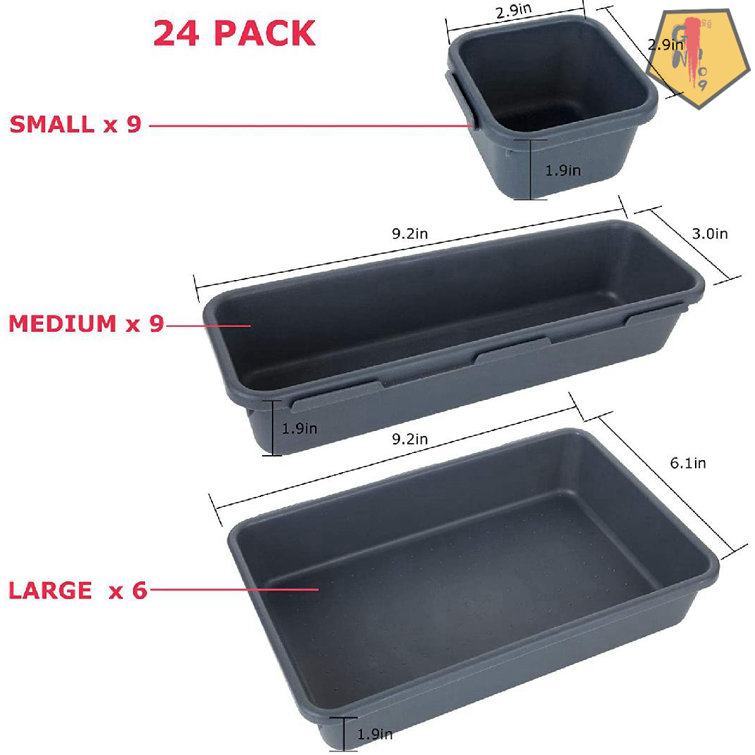 Plastic Organizer Tray with 6 Dividers