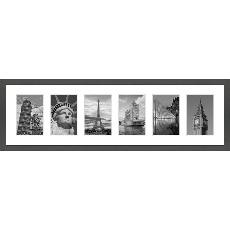 Kernberry Wood Picture Frame with Mat, Dark Grey