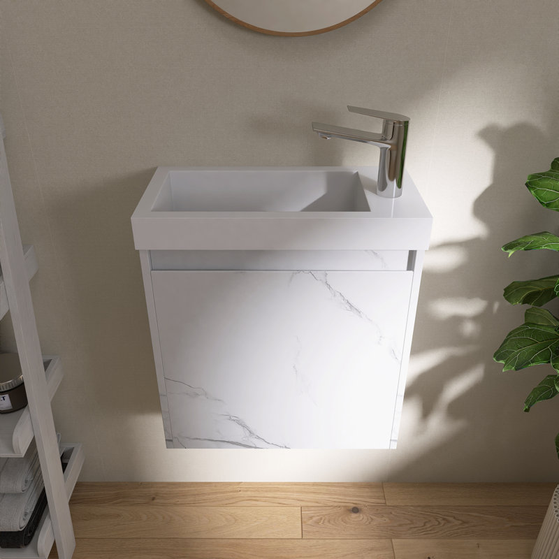 Meuble-lavabo mural 20 po avec lavabo en résine Jebria