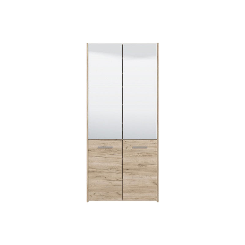 Osaka Oak Effect Mirrored Door 50 Pair Large Shoe Cabinet Cupboard
