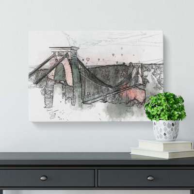 Clifton Suspension Bridge In Bristol - Wrapped Canvas Print